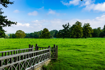 Fototapeta na wymiar wooden fence in a field