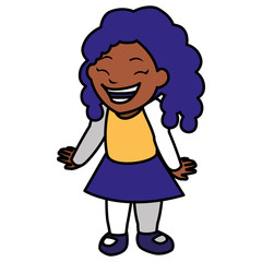 happy black girl character
