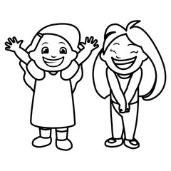 happy little girls celebrating