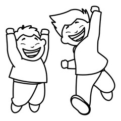 happy fat boys celebrating