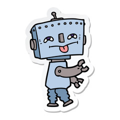 sticker of a cartoon robot