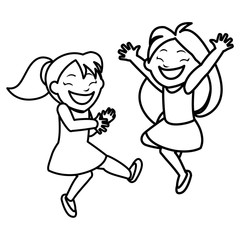 happy little girls celebrating