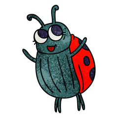 quirky hand drawn cartoon ladybird