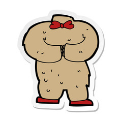 sticker of a cartoon teddy bear body