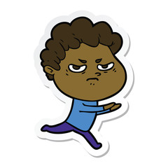 sticker of a cartoon angry man