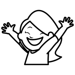 happy little girl character