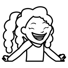 happy little girl character