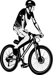 isolated man doing bike trick