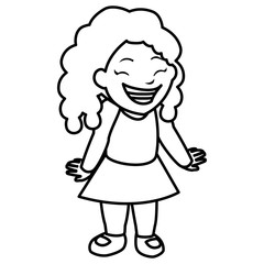 happy little girl character