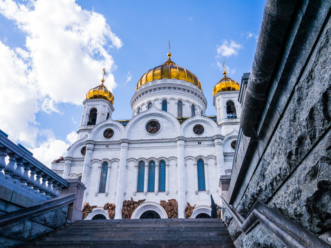 Scenic view of the orthodox cathedral of Christ the Saviour, Moscow, Russia - Powered by Adobe