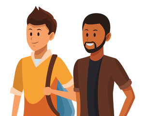 student and afroamerican man