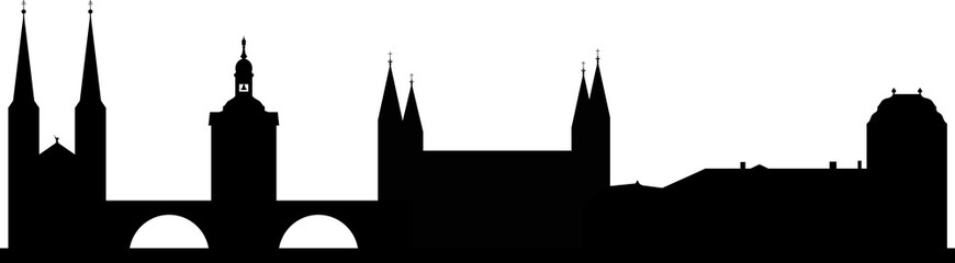 Bamberg skyline schwarz // Vektor