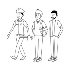 group of man avatars