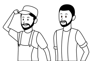 worker and man with beard