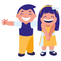 happy fat kids celebrating characters