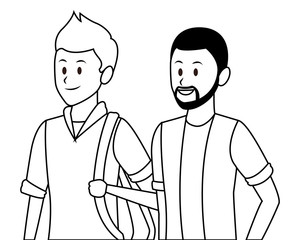 student and afroamerican man