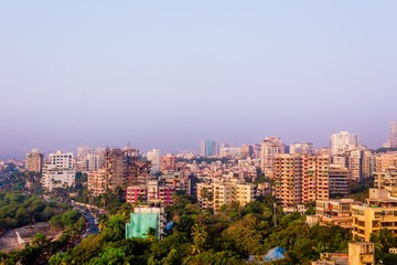 Fototapeta na wymiar mumbai skyline view or arial view of mumbai city 