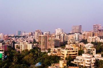 Fototapeta na wymiar mumbai skyline view or arial view of mumbai city 