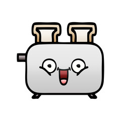 Fototapeta premium gradient shaded cartoon of a toaster