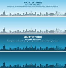 Naklejka premium Valencia Skyline Event Banner