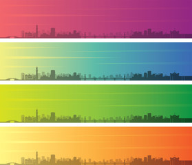 Alexandria Multiple Color Gradient Skyline Banner