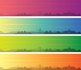 Bandung Multiple Color Gradient Skyline Banner