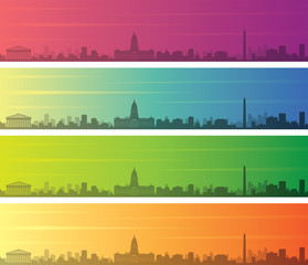 Buenos Aires Multiple Color Gradient Skyline Banner