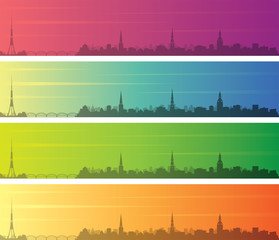Riga Multiple Color Gradient Skyline Banner
