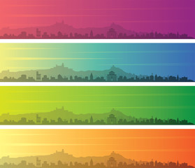 San Marino Multiple Color Gradient Skyline Banner