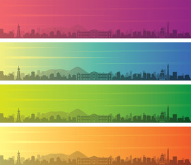 San Salvador Multiple Color Gradient Skyline Banner