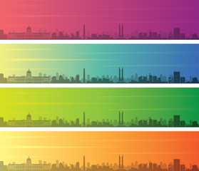 Santo Domingo Multiple Color Gradient Skyline Banner