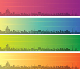 Vladivostok Multiple Color Gradient Skyline Banner