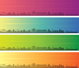 Wellington Multiple Color Gradient Skyline Banner