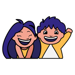 happy fat kids celebrating characters