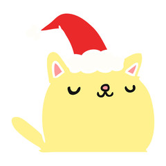 christmas cartoon of kawaii cat