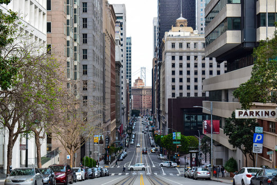 San Francisco Street with Bay Bridge