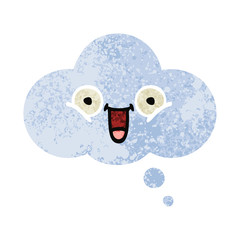 retro illustration style cartoon thought bubble