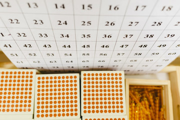 Materials in a classroom for students of Montessori alternative pedagogy.