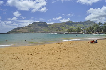 Fototapeta na wymiar Beach in Nawiliwili, Hawaii, USA
