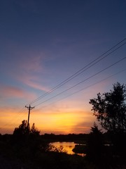 Sunset over a lake