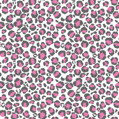 Pastel Leopard Print Seamless Pattern - Cute pastel leopard spots on white background