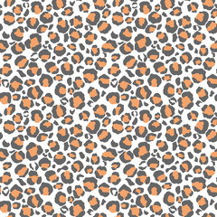 Pastel Leopard Print Seamless Pattern - Cute pastel leopard spots on white background