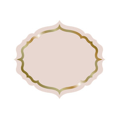 elegant frame golden isolated icon
