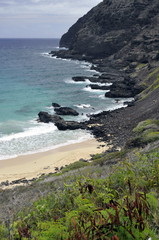 Rocky Coast of Oahu Island, Hawaii, USA