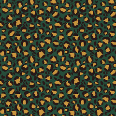 Funky Leopard Print Seamless Pattern - Fun leopard spots in retro colors pattern design