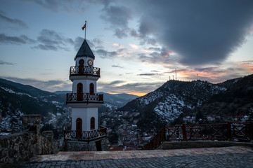 Göynük Bolu Historical tourism area and clock tower Turkey