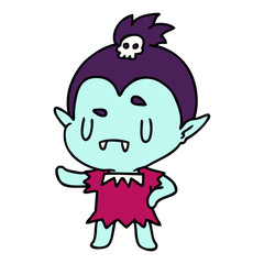 cartoon kawaii of cute vampire girl