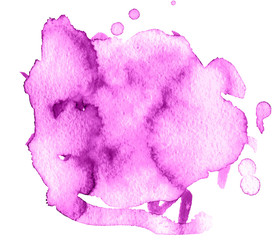 Colorful abstract watercolor texture stain with splashes and spatters.