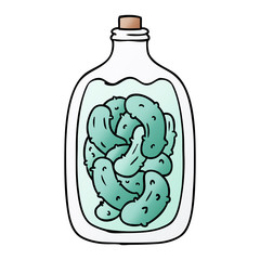 gradient cartoon doodle jar of pickled gherkins