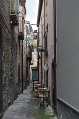 Narrow street in old town, Randazzo, Sicily, Italy